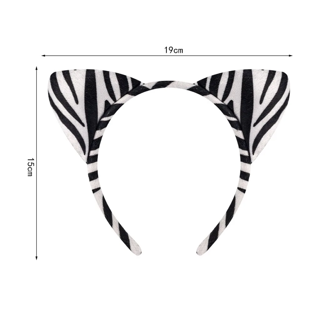 Animal Ears Kid Costume Headband Costume Accessories Cartoon Zebra Ears Headband Stripes Design Headpiece Children Events