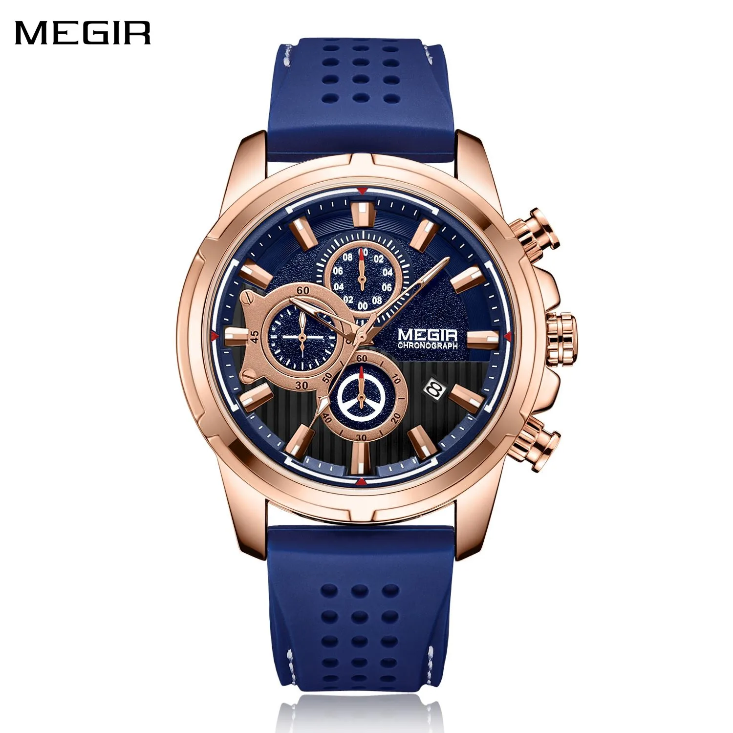 MEGIR Luxury Business Watches for Men Leather Strap Quartz Casual Wristwatches Waterproof Date Military Male Clock Reloj Hombre