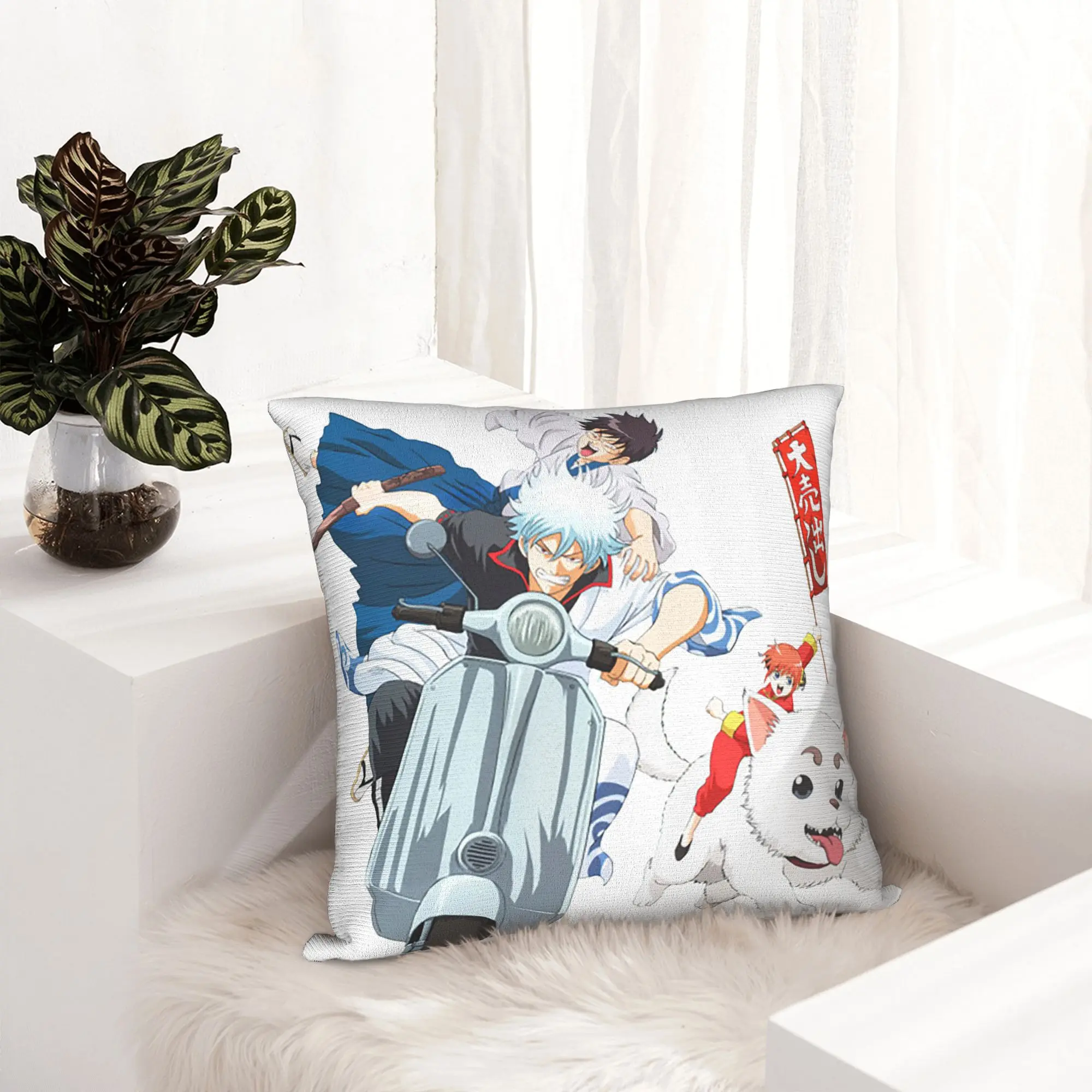 Gintama Guys Pillowcase Printing Polyester Cushion Cover Decor Gintoki  Katsura Kagura Duck Anime Pillow Case Cover Bed Zipper