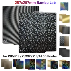 Placa de construção para Bamboo Lab, Spring Chapa De Aço, Bamboo Lab, Pei Peo H1H, A1 X1C P1S, Impressora 3D, 257x257mm