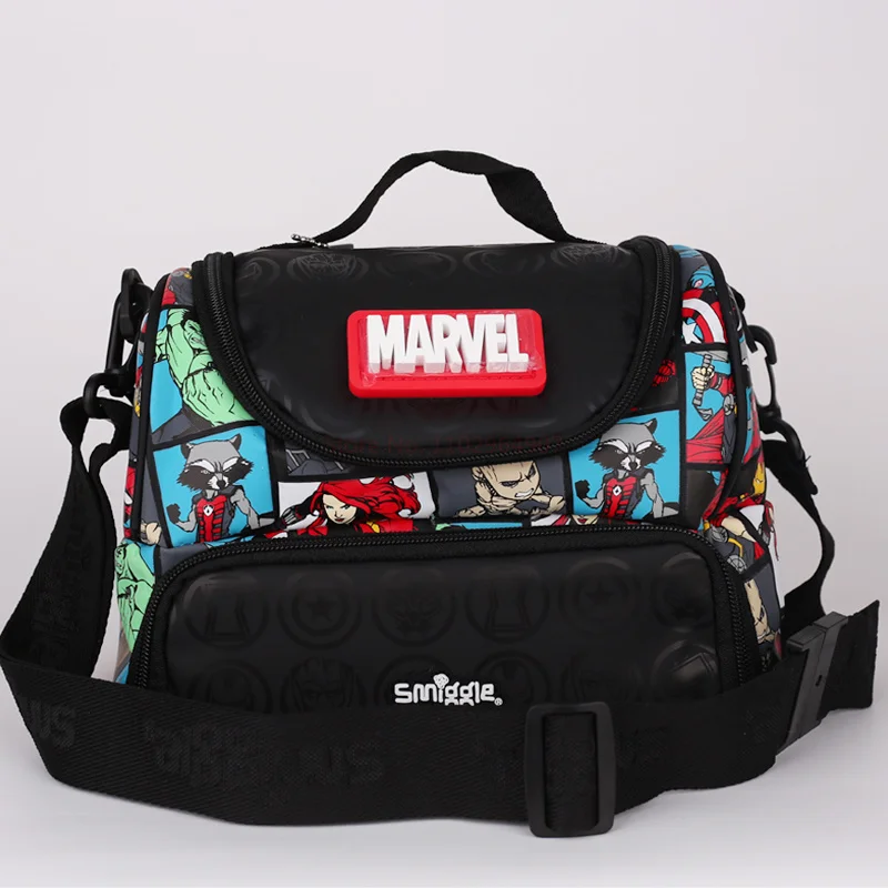 Marvel Smiggle School Bag Superhero Boys Backpack Iron Man Spiderman Student Years Backpack Water Bottle Meal Bag Pencil Box