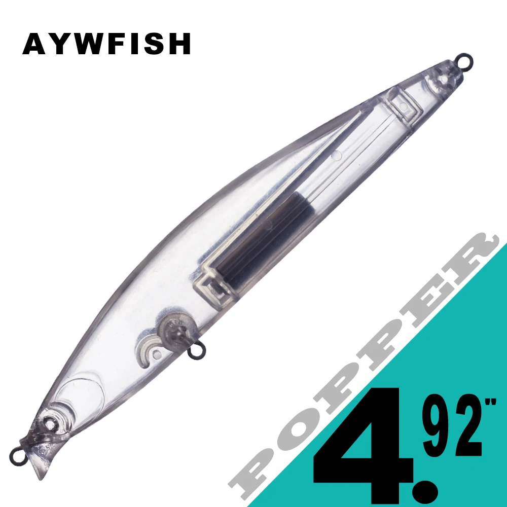 AYWFISH 5PCS Floating Pencil Fishing Lures Rattles Fish Tackle 4.92IN 18.G Unpainted Popper Artificial Topwater Bait Blanks