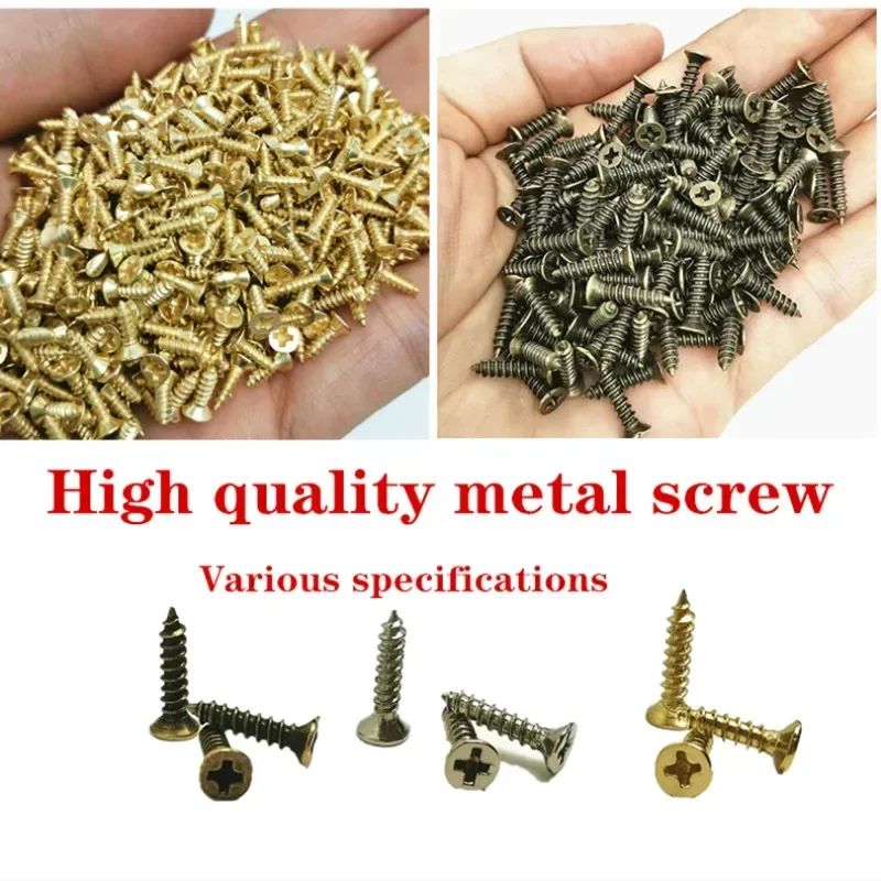 100 pcs 2 x 5/6/8/10mm Steel Mini Micro Small Phillips Flat Head Cross Round Pan Head Self-tapping Screws Wood Furniture Screws