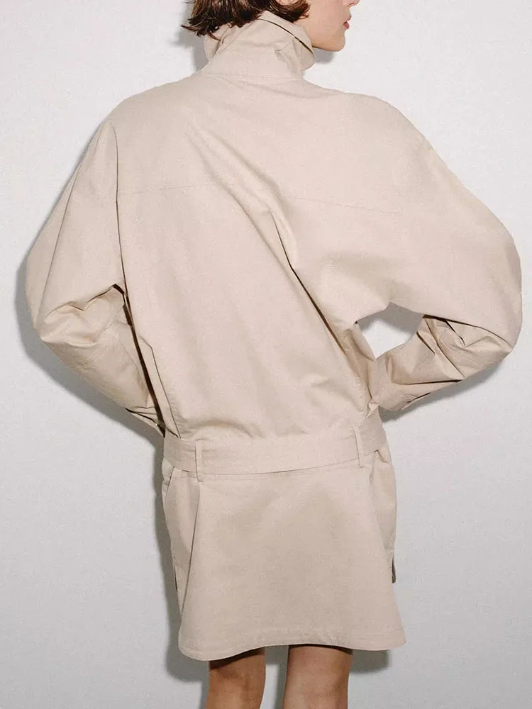 

Spring New Arrival Women's Long Sleeve Turn-down Collar Dress with Belt ZA2026 18-25 Years Old Suitable 2026 Spring