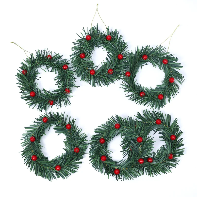 

Christmas Red Berry Pine Cone Holly Branches Artificial Pine Needles Xmas Tree Ornament Home Decoration DIY Wreath Party Gift
