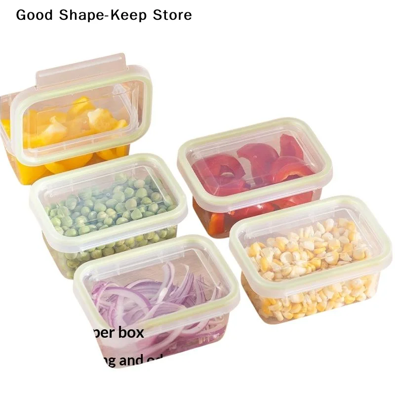 Portable Food Storage Box With Single Snap-On Cover Compartments For Sub-Packed Meat Onion Ginger Refrigerator Freezer Organizer
