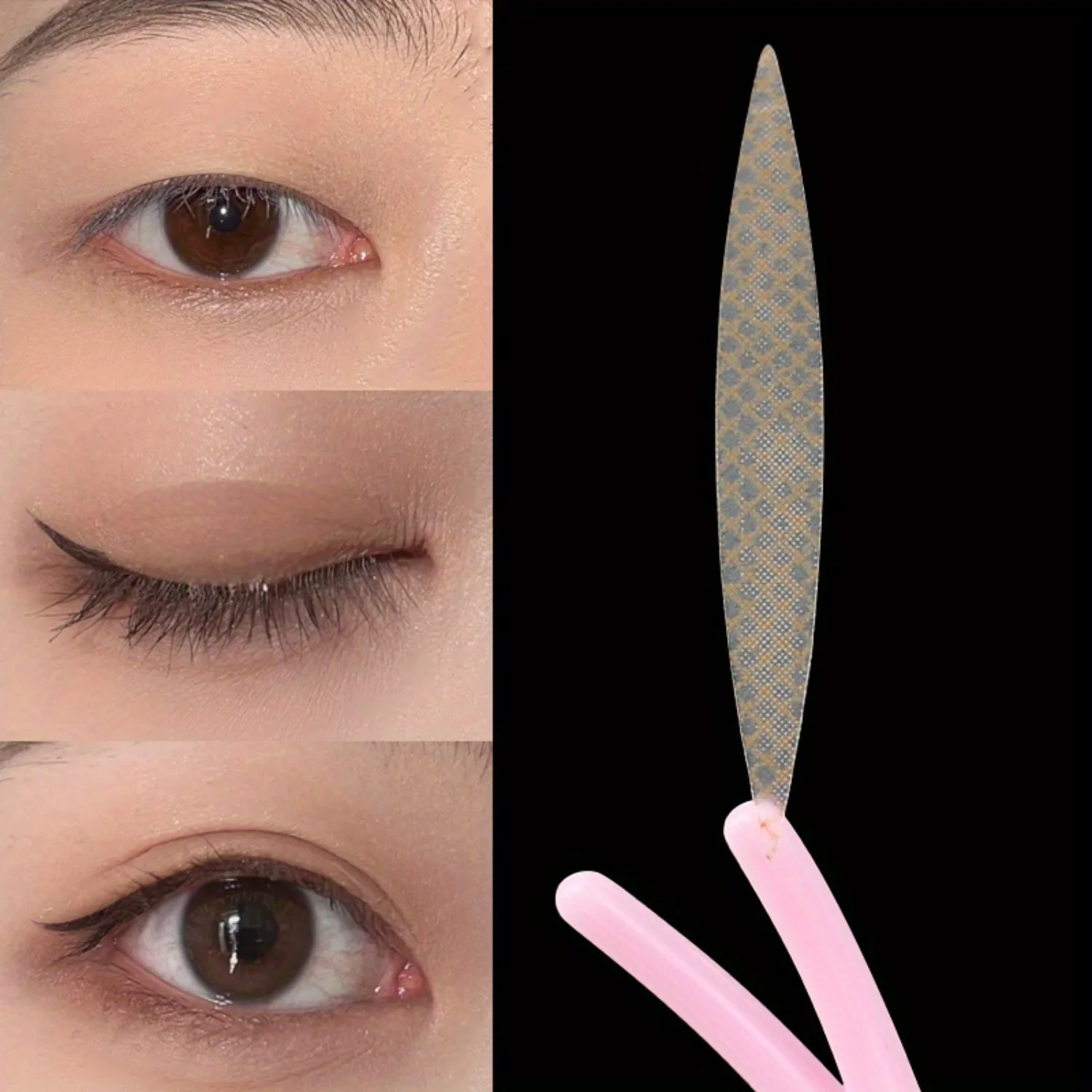 Hypoallergenic  Lace Double Eyelid Tape - Natural, Long-Lasting Shaping With Transparent Mesh Pattern, Self-Adhesive Eyelet Stra