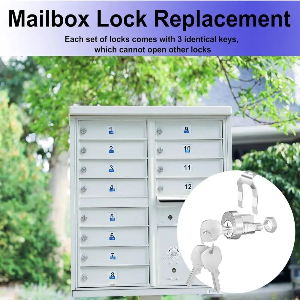 Zinc Alloy Mailbox Lock Tamper Resistant 5 Pin Tumbler Cluster Box Lock Weather Resistant Waterproof Housing
