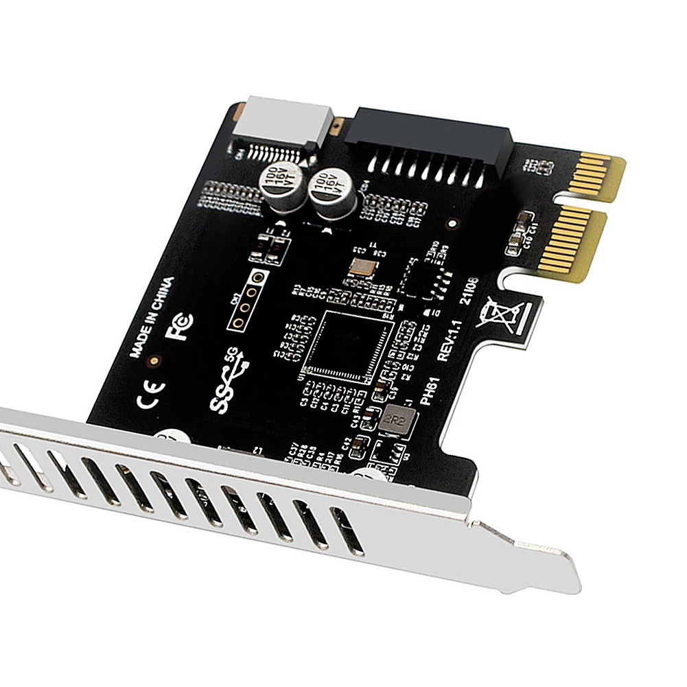 

PCI-E To USB 3.0 Type C Front Panel Adapter 19/20PIN PCI-E To USB 3.0 Hub Splitter Expansion Card Pcie Riser for BTC Chia Mining