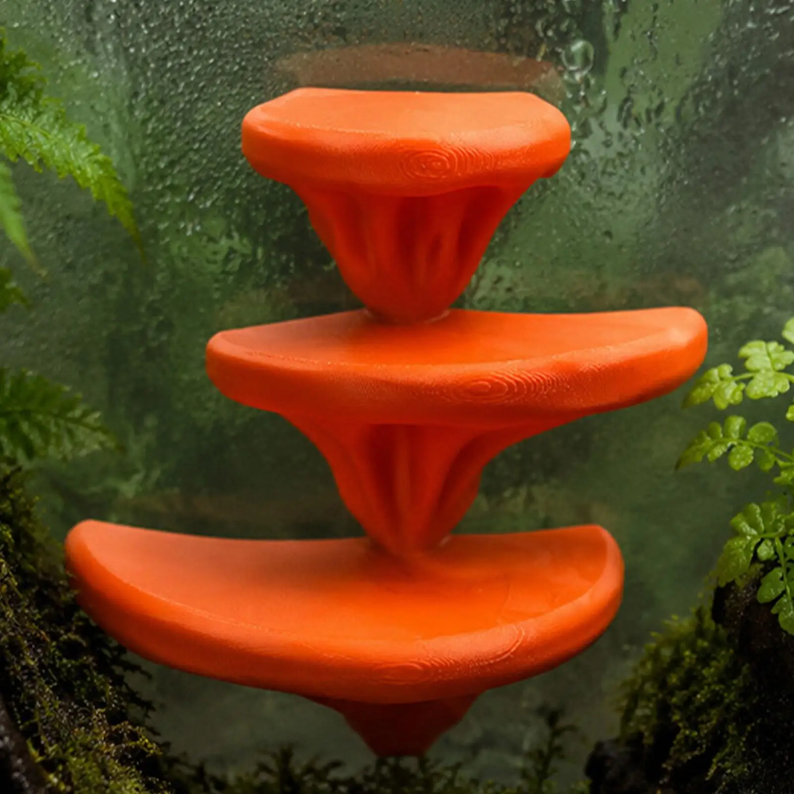 Reptile Gecko Tank Mushroom Decor Floating Mushroom Ledge Basking Rest Platforms With Suction Cup For Frog Lizard Snake