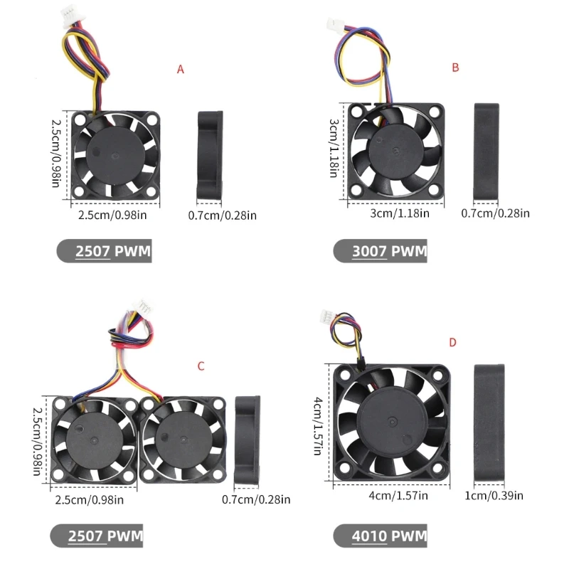 Эффективный охлаждающий вентилятор с ШИМ 3007/2507/4010 для платы RPI5, сохраняет компьютерную плату прохладной, Прямая поставка
