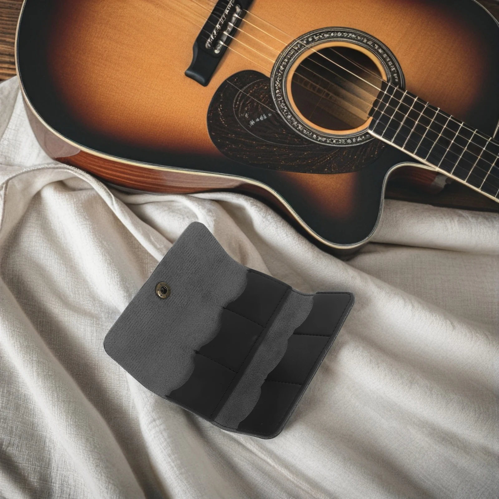 

Guitar Pick Storage Case Parts Bag Organizer Portable Cases Pu Pouch Holders