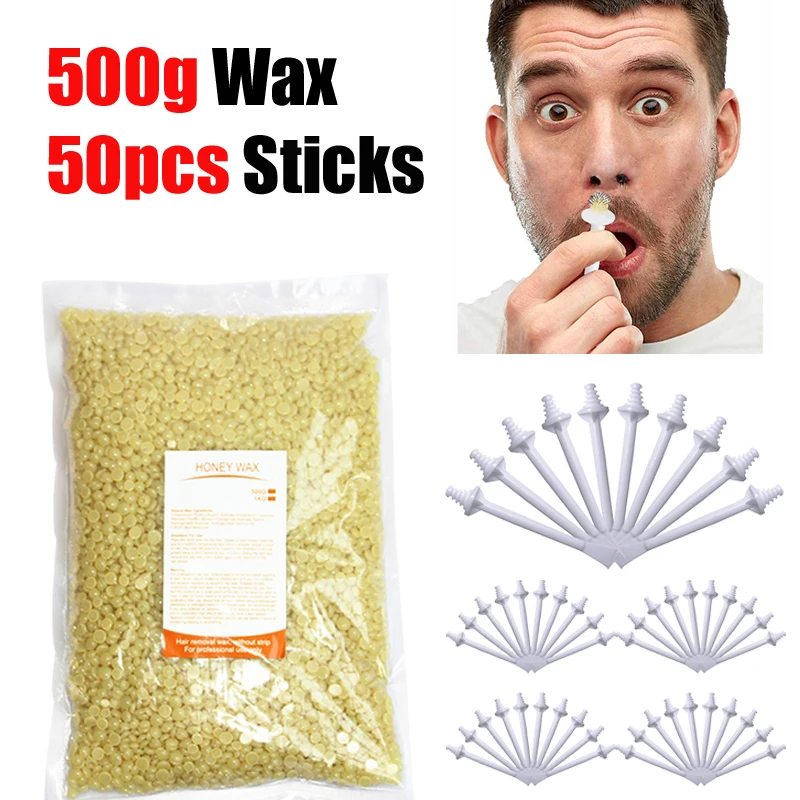 

50 г-1005 г Набор безболезненного воска для носа для мужчин и женщин с воском и аппликаторами - легкий инструмент для удаления волос для очистки волос в носу