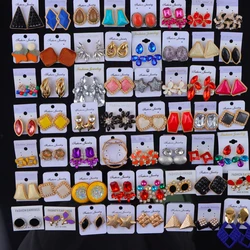 10Pair/Lot Fashion Crystal Flowers Star Heart Love Stud Earrings For Women Mix Style Colorful Jewelry Party Gifts Accessory