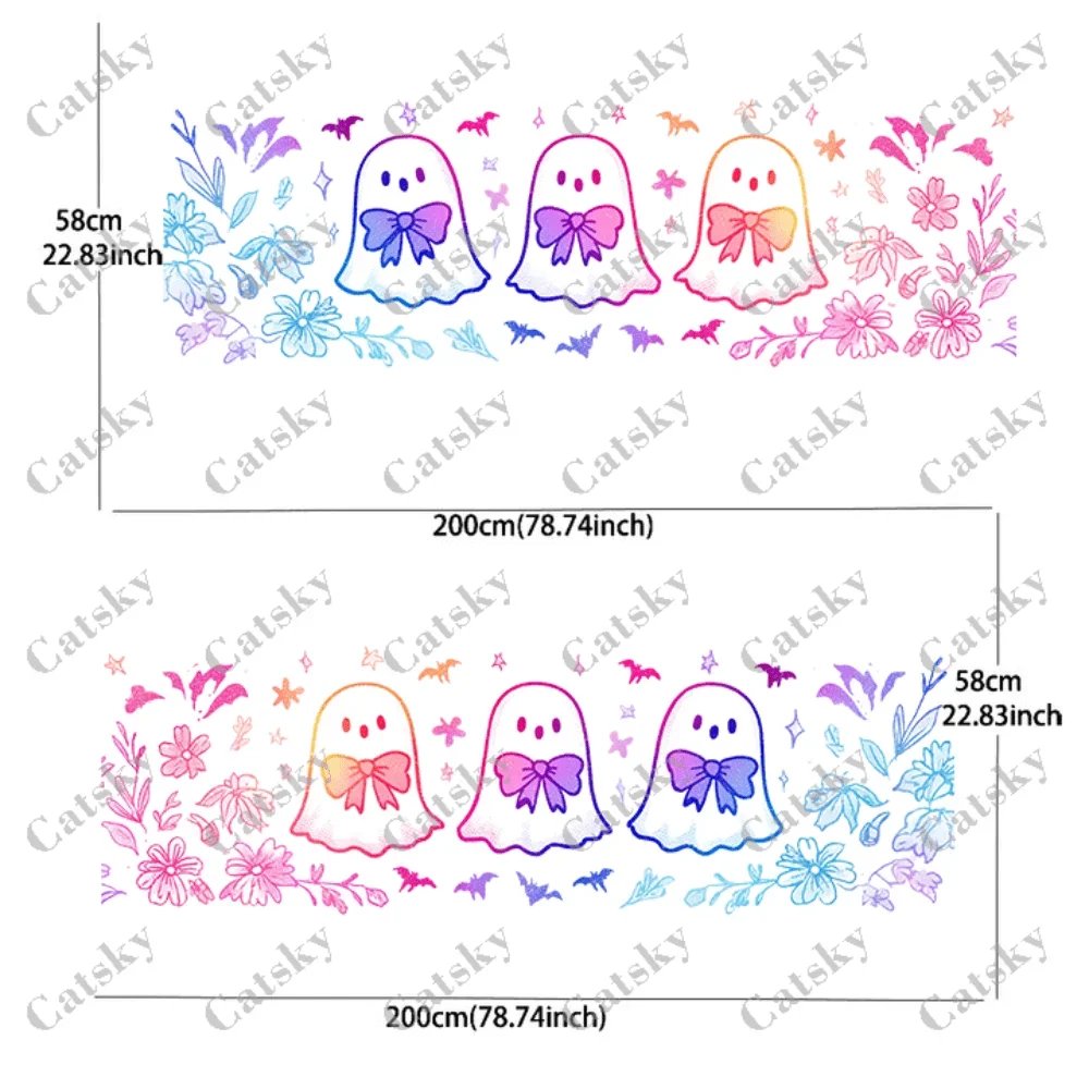 Colour Gradient Ghost Car Side Car Wraps, Self-Adhesive PVC Waterproof & Scratch-Resistant Stickers, Car Accessory Gift
