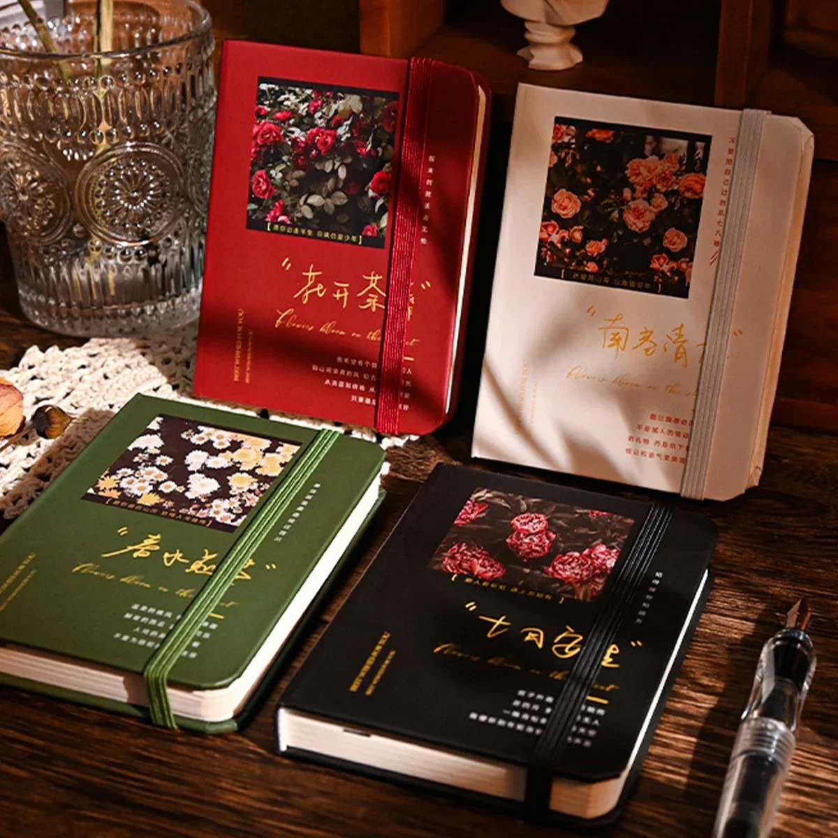 1Pc Vintage Literary Pocketbook Mini Portable Notebook Handwritten Word Notebook Small Colorful Memo Book with Strap