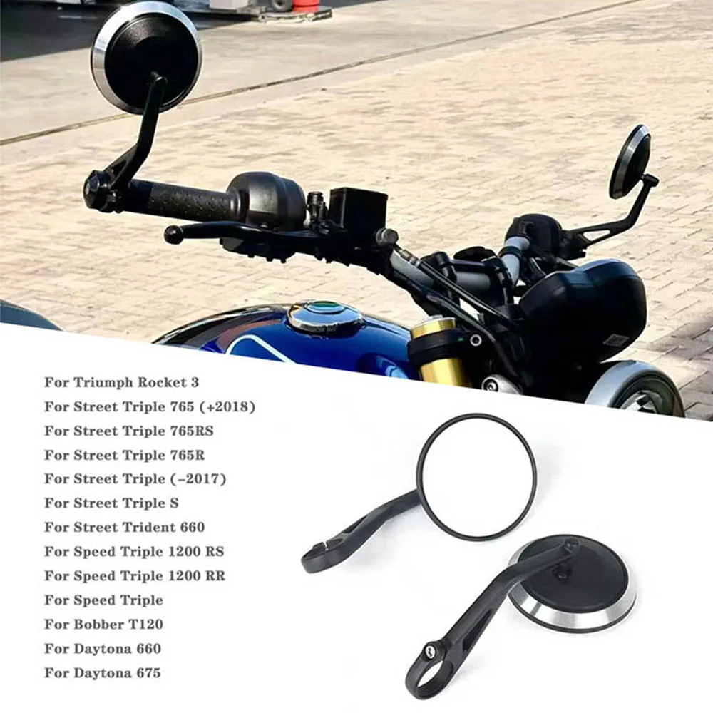 Motorcycle Handlebar Rearview Handle Bar End Mirror For Triumph Rocket 3 Street Triple S 765 RS/R Speed Triple 1200RS/RR