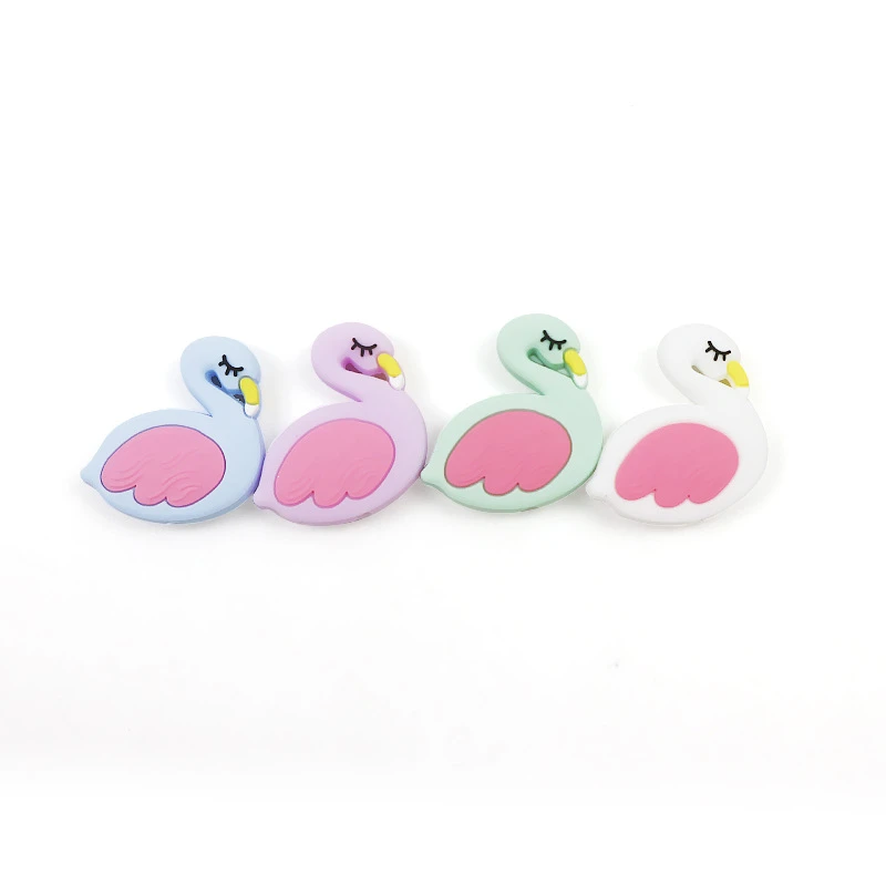 10pcs Animal Silicone Beads Cartoon Focus Beads Food Grade Silicone Baby Teether DIY Nipple Chain Jewelry Bracelet  Accessories