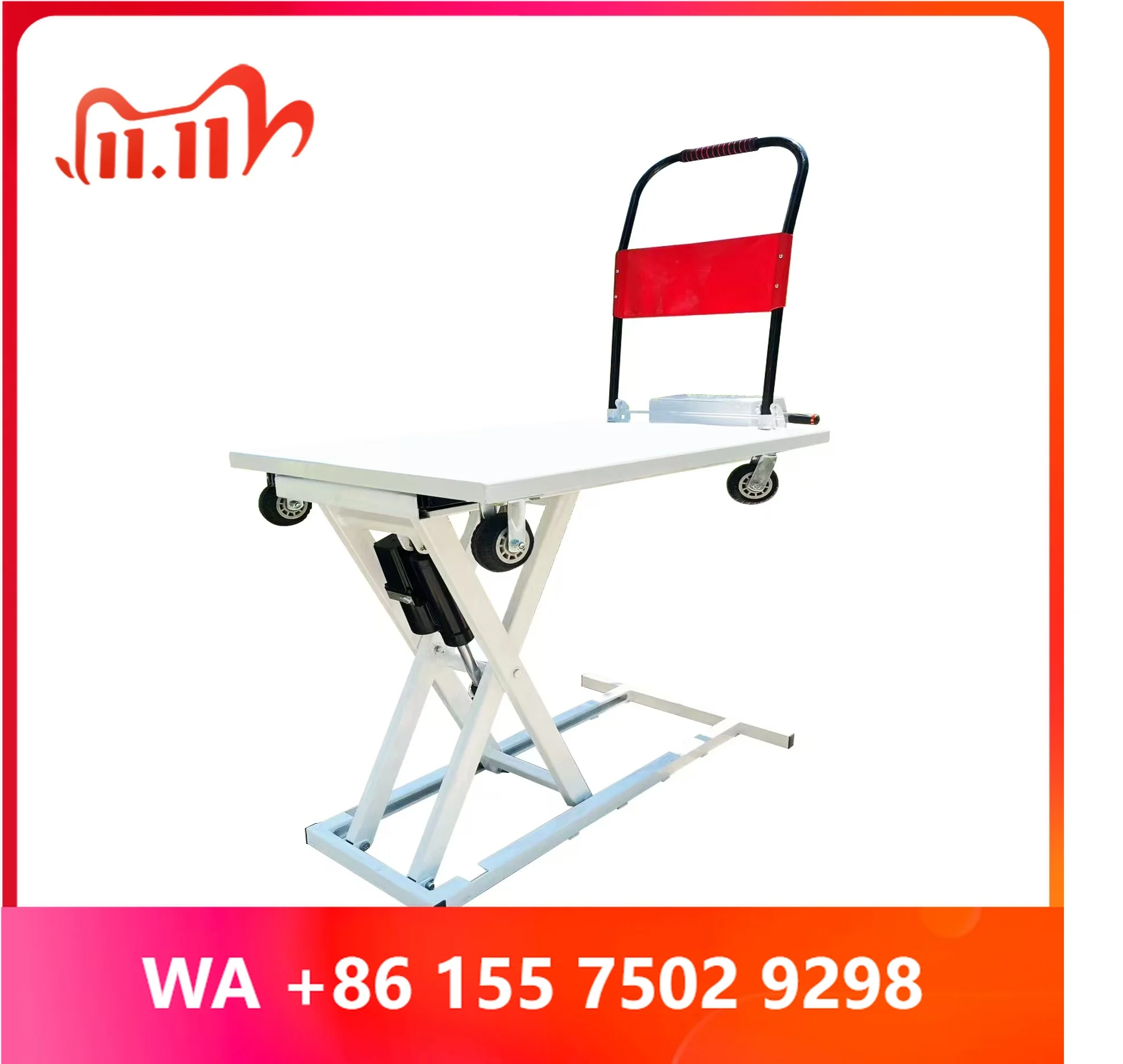 izle Hydraulic Hand Truck Cart Greenhouse Trolley Dol Four-Wheel Lifting Tr Flatbed Transportation Cart