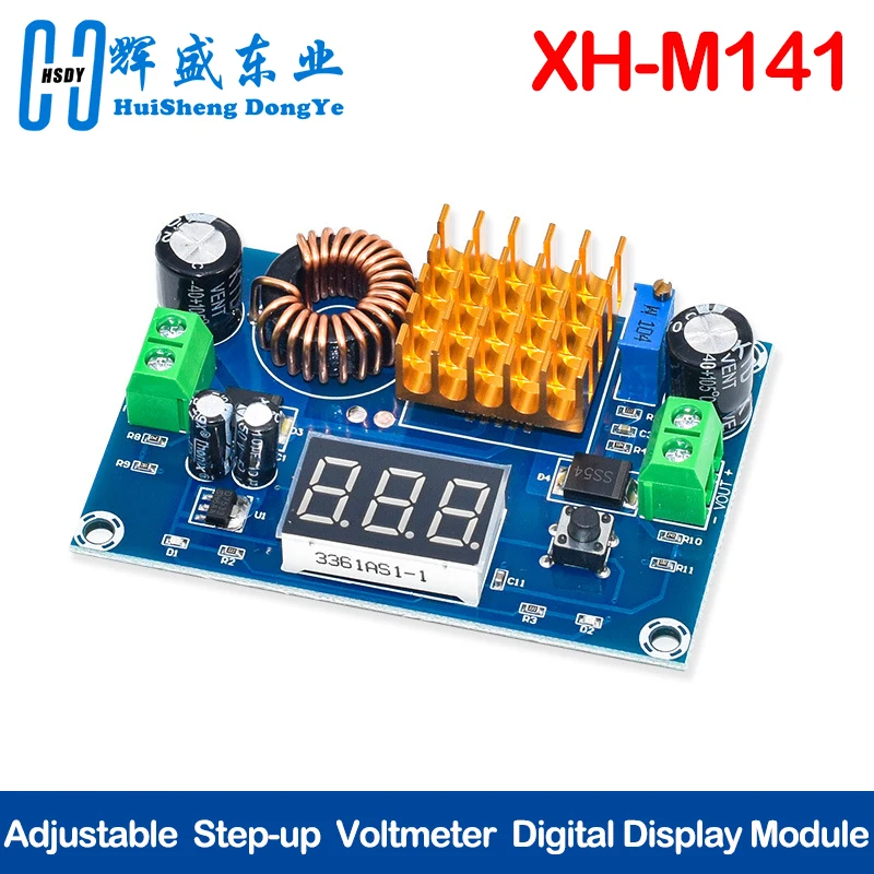 

DC-DC Step Up Module DC 3V-35V to DC 5V-45V Boost Module Digital Voltmeter Boost Converter Board 5A Power Adjustable XH-M411