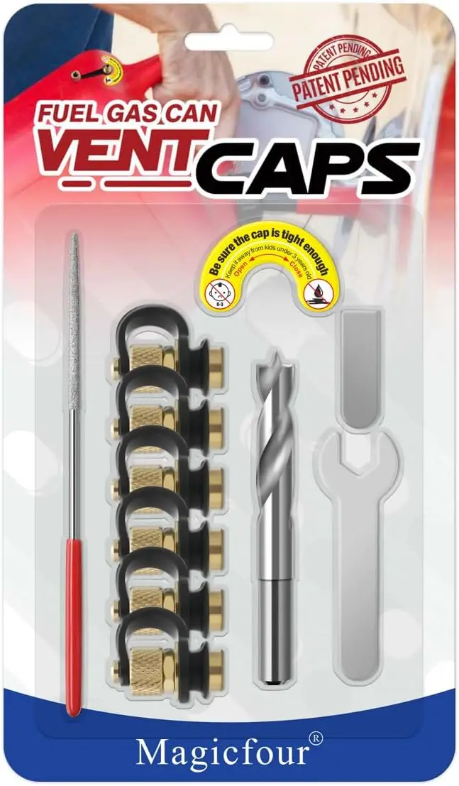 

6 Pack Fuel Gas Tank Vent Caps, Replacement Vent Plug for Gas Jug to Allow Faster Flowing