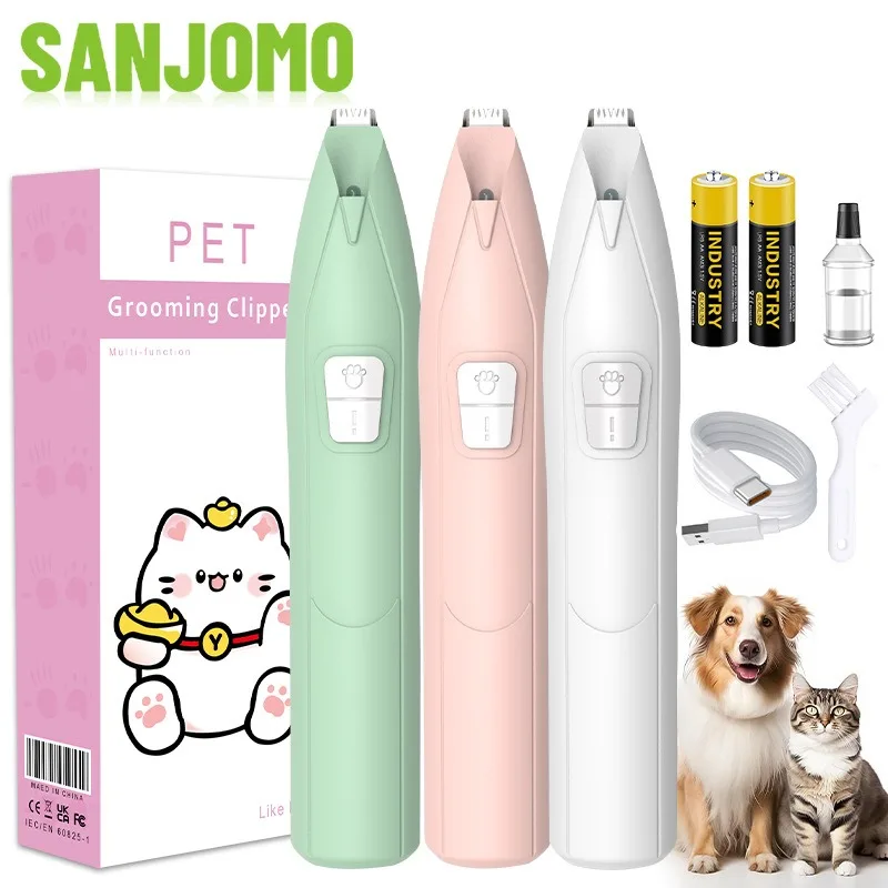 

Профессиональная машинка для стрижки волос для домашних животных, электрический триммер с подсветкой для собак, кошек