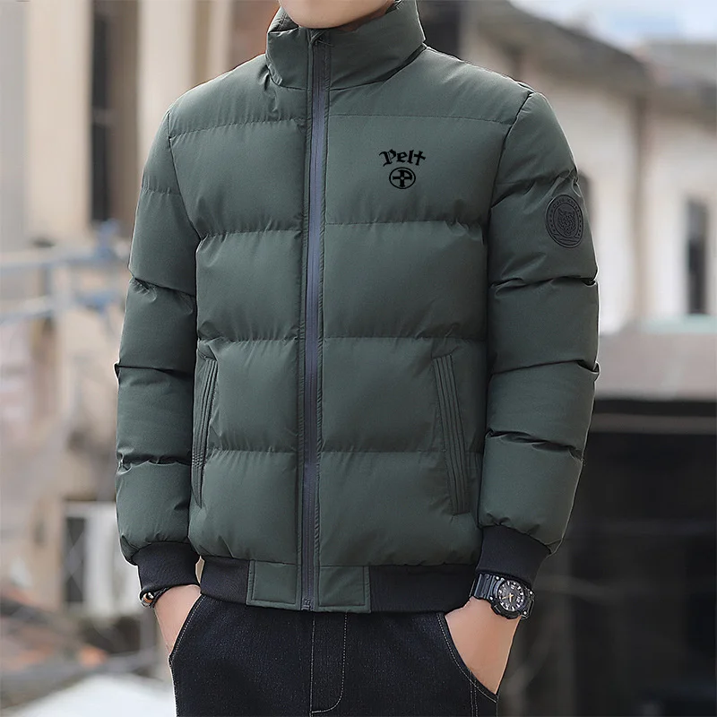 Autumn/Winter Korean Edition Men\'s Down 2024 Autumn/Winter Fashion Zipper Outdoor Fishing Jacket Windproof Casual Cotton Jacket