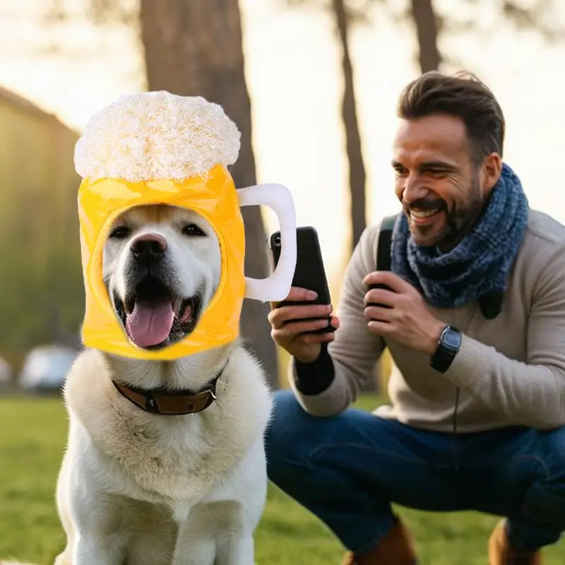 Pet Hood Dog Hat Cosplay Caps Clothes Headgear Costume Bonnet Beer Cup Funny Headwear For Halloween