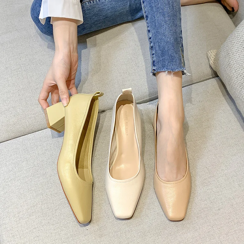 

Female Shoes Women Pumps Plue Size 34-40 New 2025 Sexy Wedding Party Square Heel Square Toe Women's High Heels Shoes P000