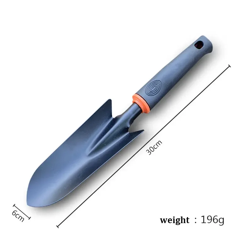 حديقة أداة مجرفة مقبض مطاطي أسود خمسة الأسنان أشعل النار البستنة أربع قطع مجموعة زهرة مجرفة ثنائي الغرض مجرفة أدوات البستنة