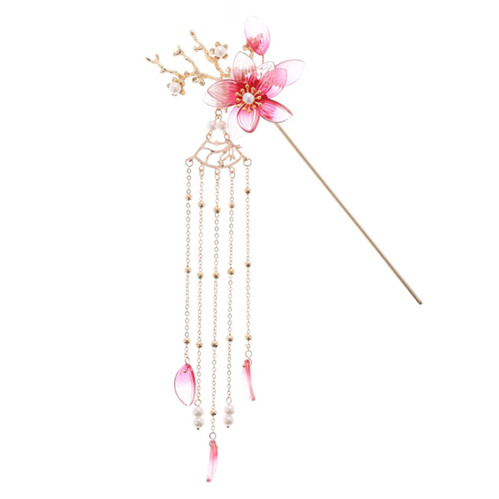 

Chinese Hairpin Ancient Head Ornament Vintage Decor Retro Chopstick Pearl Alloy