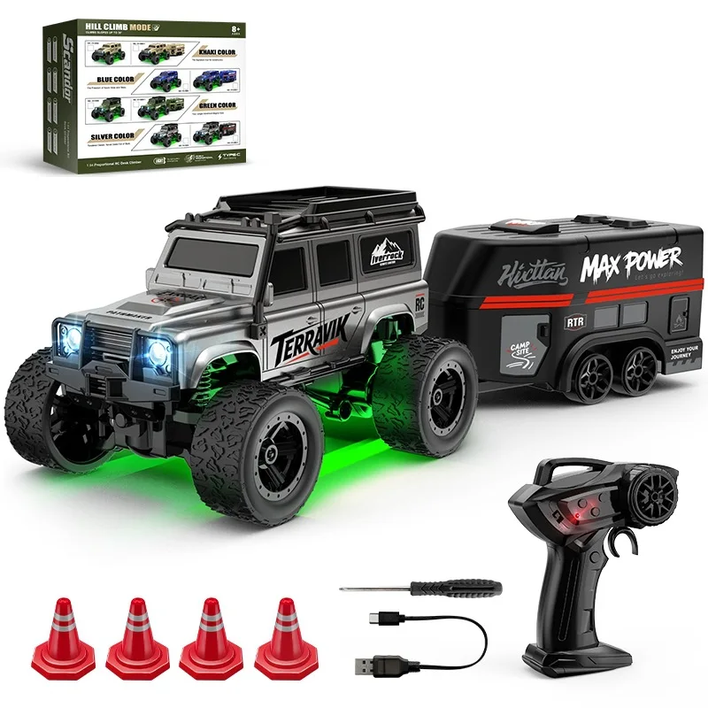 

Terravik 1 64 Rc Off Road Monster Truck Rear Drive Mini Climbing Remote Control Car With Led Light Type C Rechargeable Tabletop