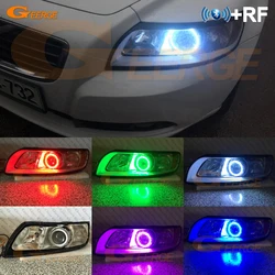 Geerge For Volvo S40 544 V50 545 RF Remote Bluetooth-Compatible APP Multi Color Ultra Bright RGB LED Angel Eyes Kit Halo Rings