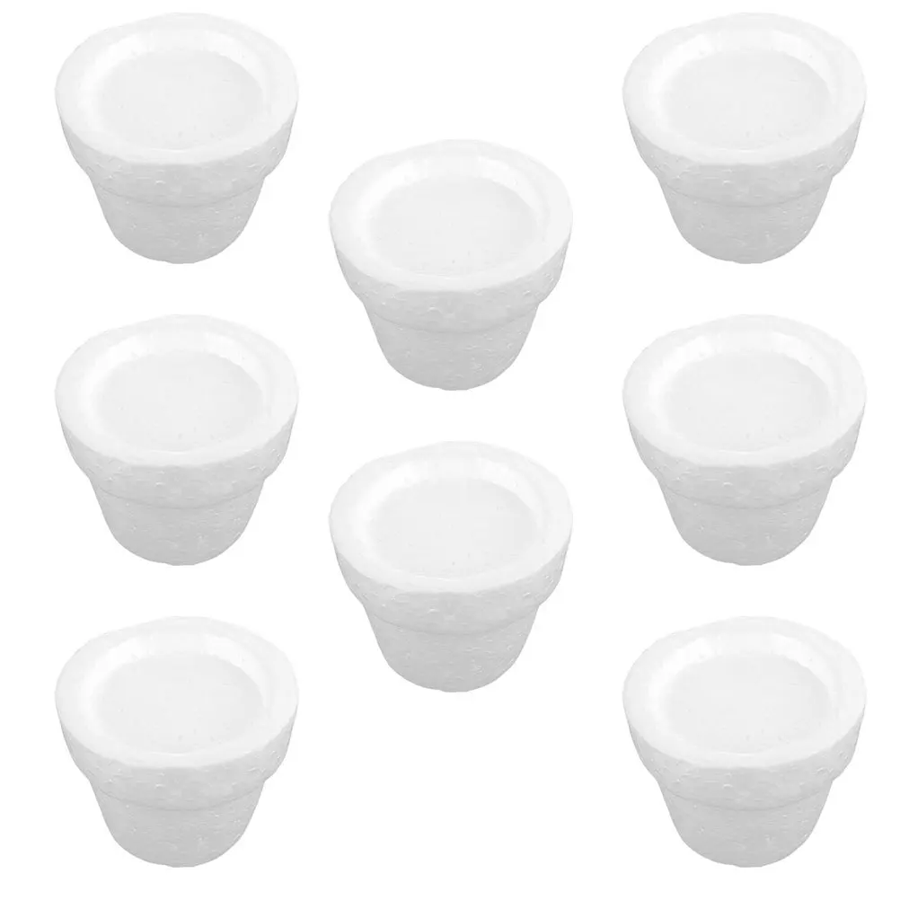 

8Pcs Foam Flowerpot DIY Plant Pots Blank for Painting Floral Flower Arrangement Holder Wedding Craft Block Flowerpot Liners
