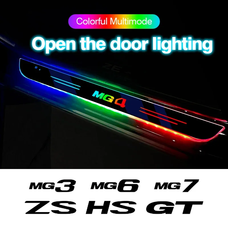 

Для MG ZR ZS HS GS GT EZS MG3 MG5 MG6 MG7 Hector Gundam Автомобильный беспроводной светодиодный порог приветствия педали проход атмосферная лампа