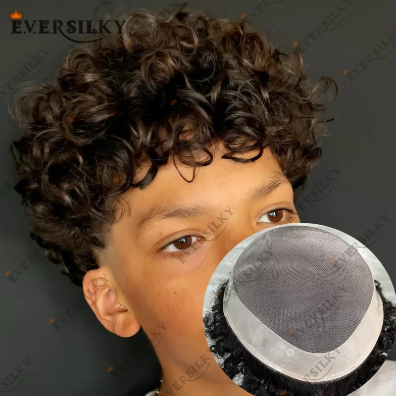 الأفرو الشعر المستعار مجعد 15 مللي متر 18 مللي متر 20 مللي متر الرجال شعر مستعار غرامة أحادية مع بولي PU حول نظام الشعر استبدال للرجال السود شعر بشري هندي حقيقي