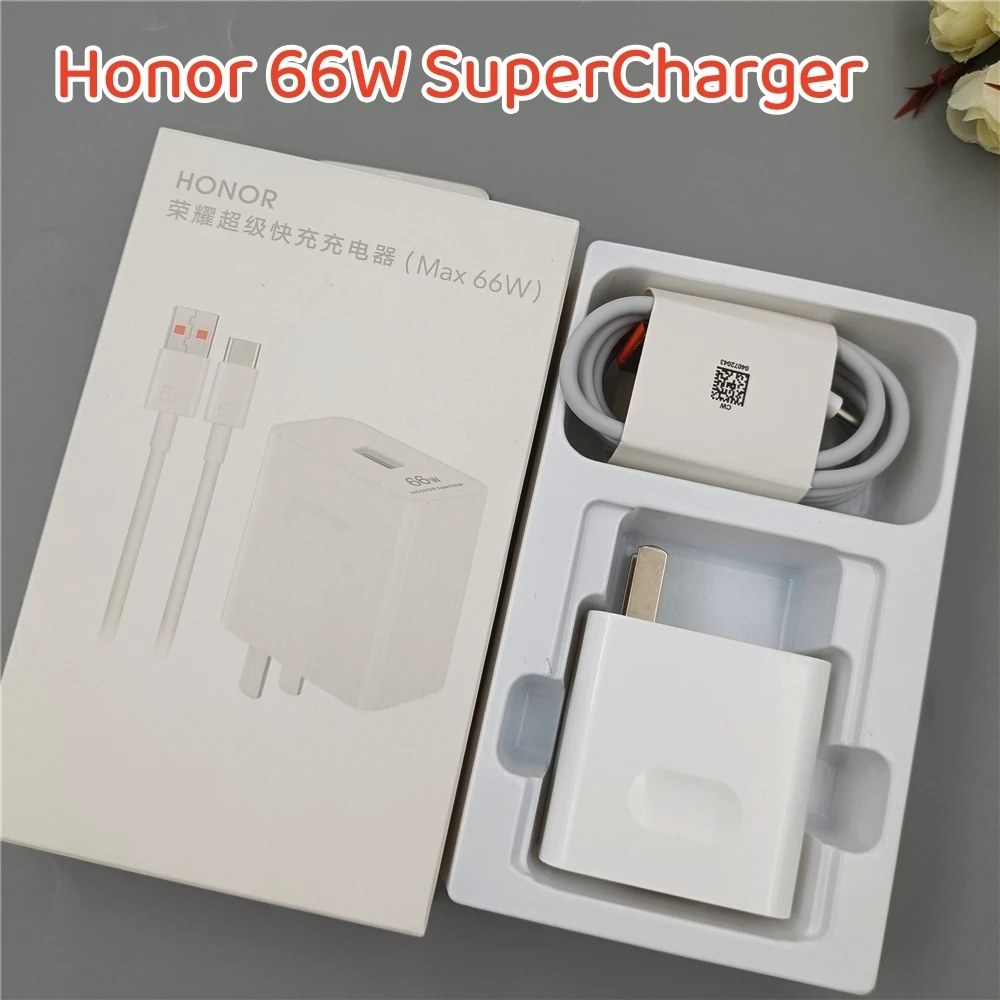 

Honor 66W Super Fast Charger For Honor 70 80 90 Pro 50 60 SE Magic VS Fold V2 V3 V30 V40 X9 X40 X30i EU/US 11V6A USB TypeC Cable