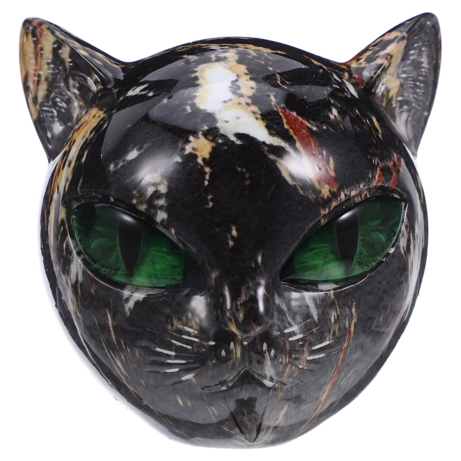 

Cat Resin Sculpture Sleek Carved Cat Head Ornament Desktop Decor for Office Home Bookshelf Display