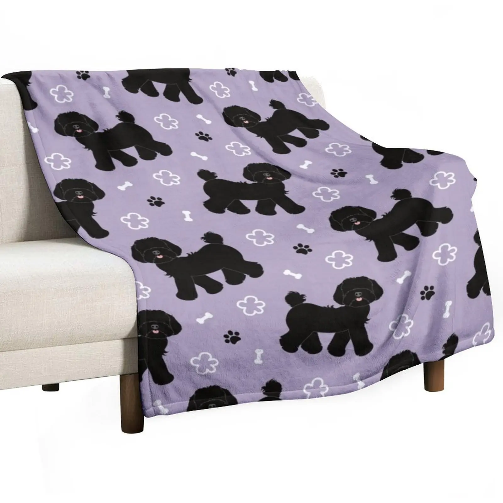 Cute Black Maltipoo Moodle Dog Throw Blanket Bed Fashionable Decorative Sofas Plaid Stuffeds Blankets #3