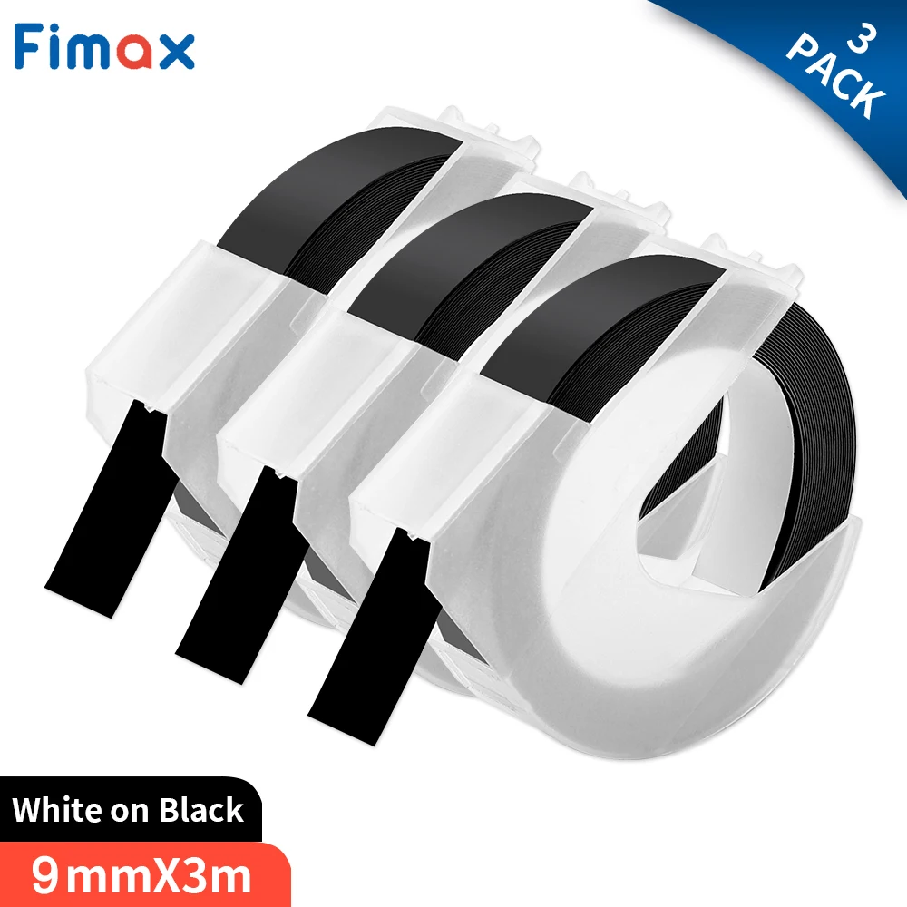 

Fimax 3PCS Label Maker Compatible For Dymo 3D Label Tapes Multicolor 9mm Printer Ribbon Motex E101 1610 Label Machine Tapes