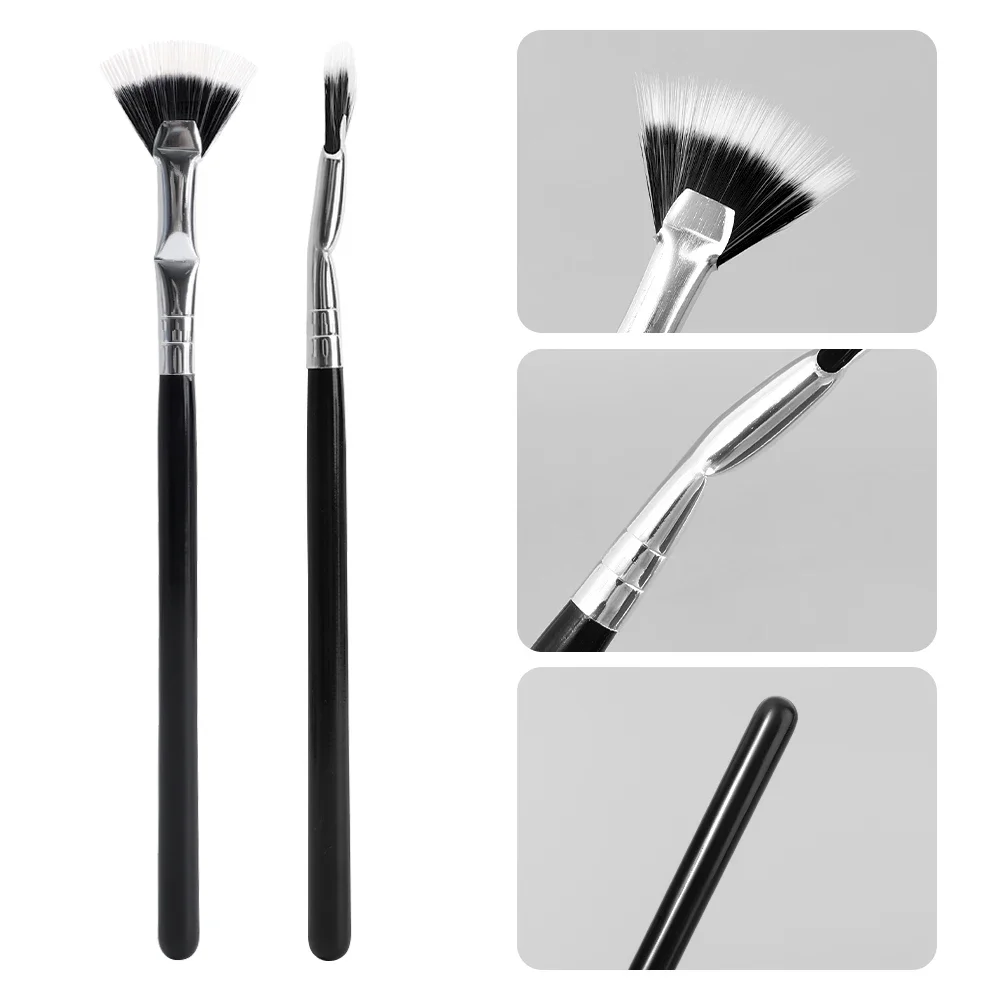 Angled Fan-shaped Eyelash Brush Multipurpose Makeup Brushes Professional Soft Highlighter Mascara Smudge Makeup Beauty Tool