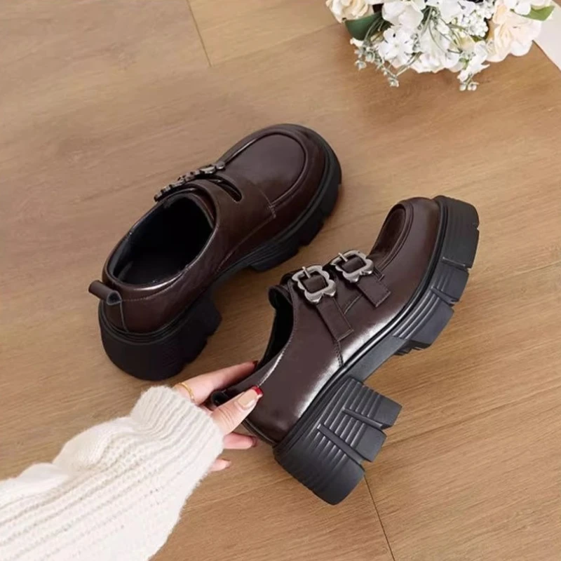 

Женские лоферы на массивном каблуке, женская модная обувь Мэри Джейн в стиле ретро, новинка 2025, женские туфли на высоком каблуке, роскошные Zapatillas De Mujer