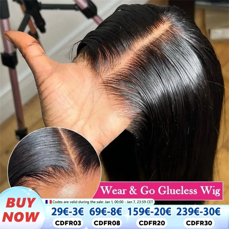 Wear And Go 6x4 Bone Straight Glueless Wig Human Hair Ready To Wear Brazilian 7x5 Lace Closure Wigs For Women Preplucked Vrvogue