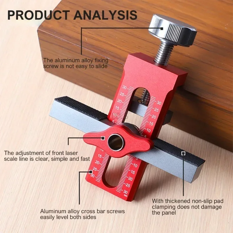 6/8/10mm Rebounding Device Drilling Locator Cabinet Door Panel Leveling Mounting Jig Panel Board Quick Drilling Install Template