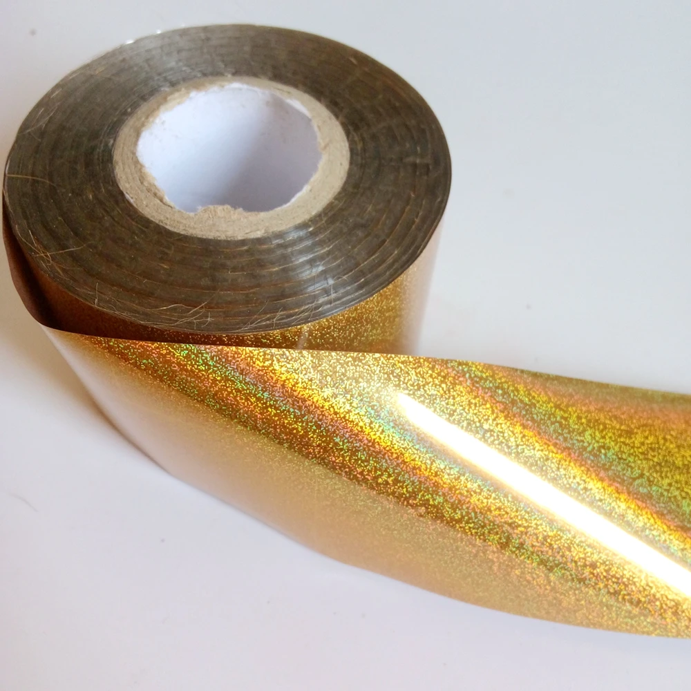 Wholesale 120M/Roll Holographic Orange Nail Sticker For Design Holo Starry Transfer Foil DIY Full Cover Decal Manicure Tools