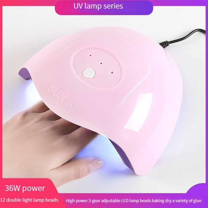 Nail Light Therapy Machine 36w Usb Powered Nail Grill Light Double Light Source Three Speed Timing Nail Light