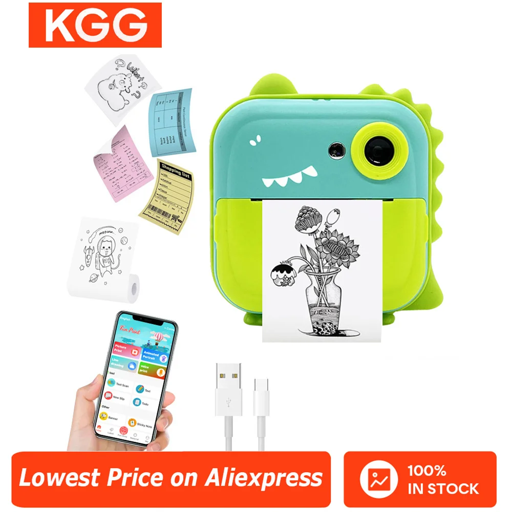 

Children 1080P HD Digital Camera Toys Instant Print for Kids Thermal Print Camera Instant Print Photo Video With 32G Memory Card
