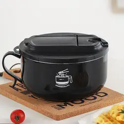 1000ml Rapid Ramen Bowl Microwave Ramen Noodle Bowls with Spoon Chopstick Safe Noodles Cooker Bowl for College Home Office
