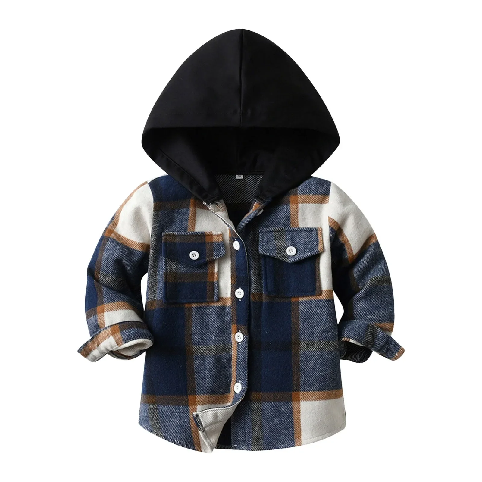 Toddler Kids Baby Outwear Coat Long Sleeve Hooded Warm Girl Jackets Plaid Jacket for Girls or Boys Long Padding Jacket for Kids