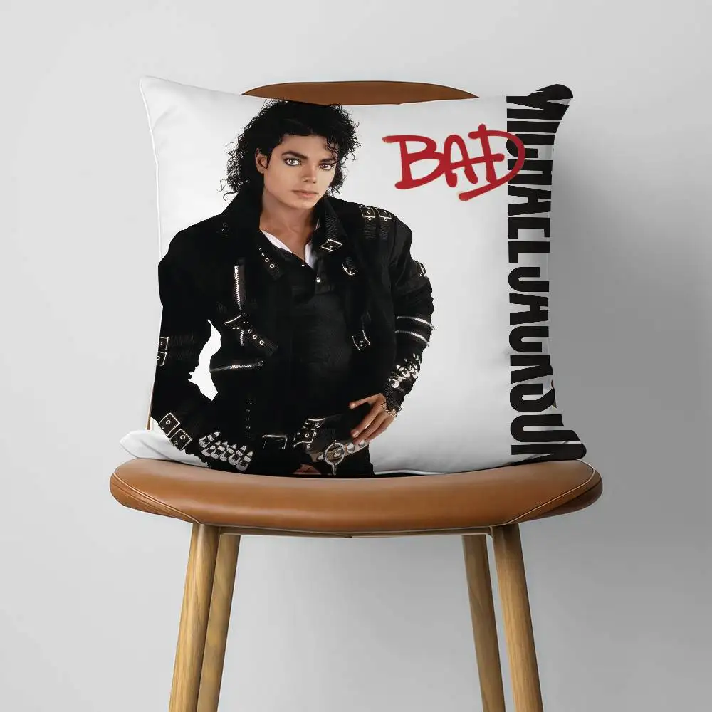 Singer M-Michael J-Jackson Bad 30x30cm 45x45cm Pillow Case Decor Protective Covers Comfortable Soft For Sofa Living Room Home Of